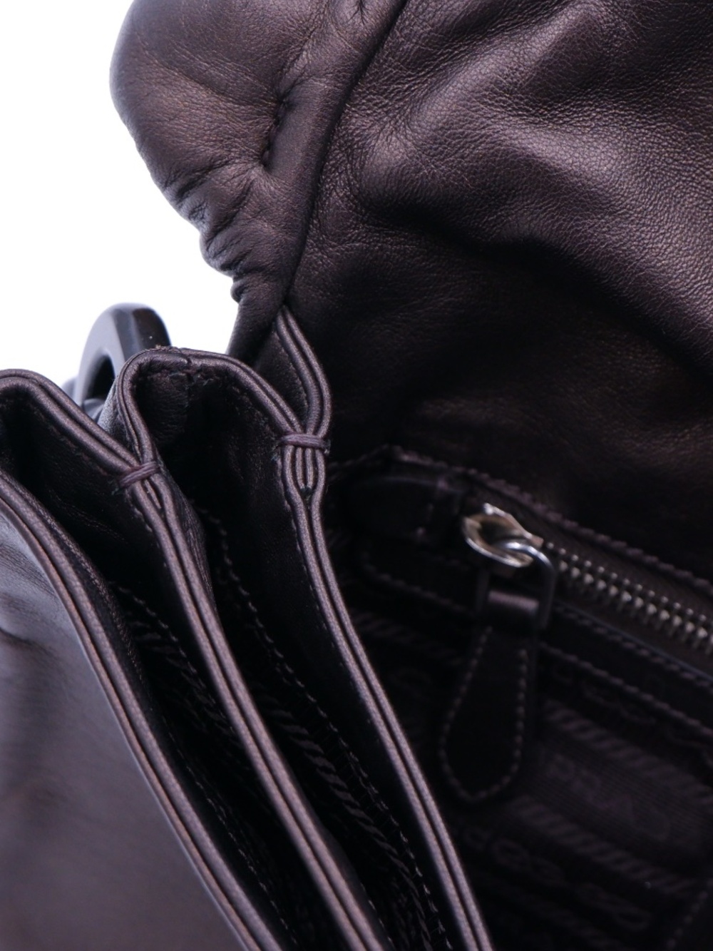 Prada Metallic Brown Nappa Ruffle Bag — 2008 - Picture 14 of 14